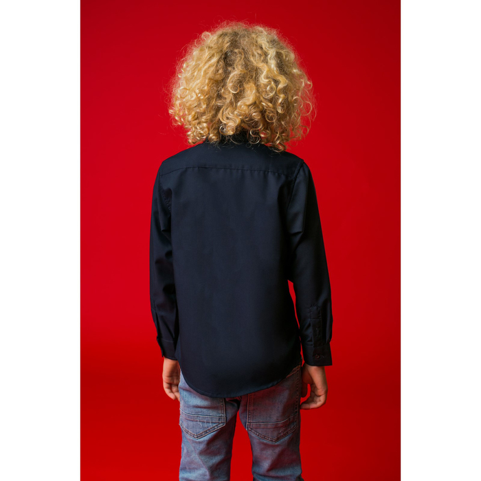 Рубашка для мальчика "Классическая", рост 122 см, цвет тёмно-синий 