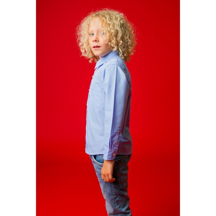 Рубашка для мальчика "Классическая", рост 134-140 см, цвет голубой 