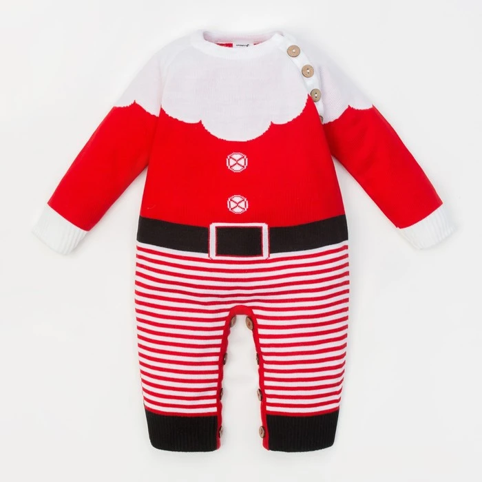 Крошка Я тоқыма комбинезон "Аяз ата костюмі", бойы 62 см, 3-6 ай (22 р-р), 20% жүн, 80% ПАН