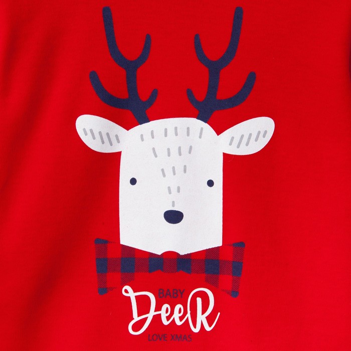 Комплект: джемпер и брюки Крошка Я "Deer", красный/синий, р.26, 74-80 см 