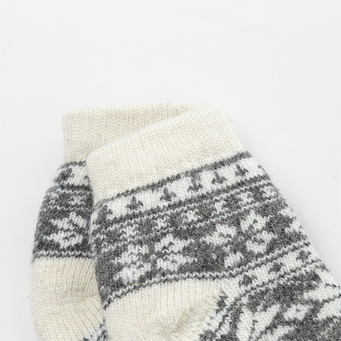 Носки детские шерстяные «Снежинка белая», цвет тёмно-серый, размер 18 