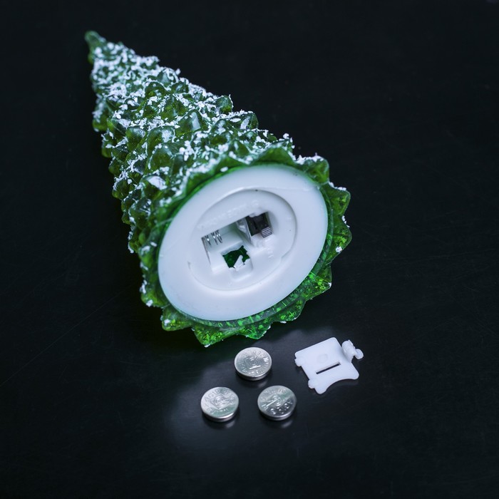 Игрушка световая "Снежная ёлочка" (батарейки в комплекте) 17 см, 1 LED, RGB, ЗЕЛЁНАЯ 