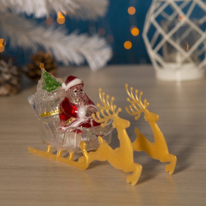 Игрушка световая "Дед мороз и сани" (батарейки в комплекте) 1 LED, RGB 