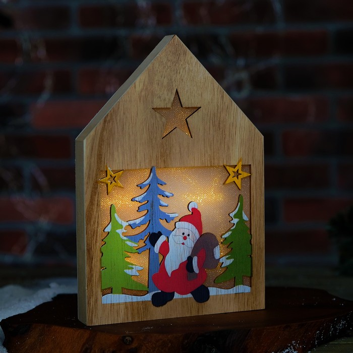 Декор с подсветкой "Дед мороз с подарками" 2,2х15,5х22 см 