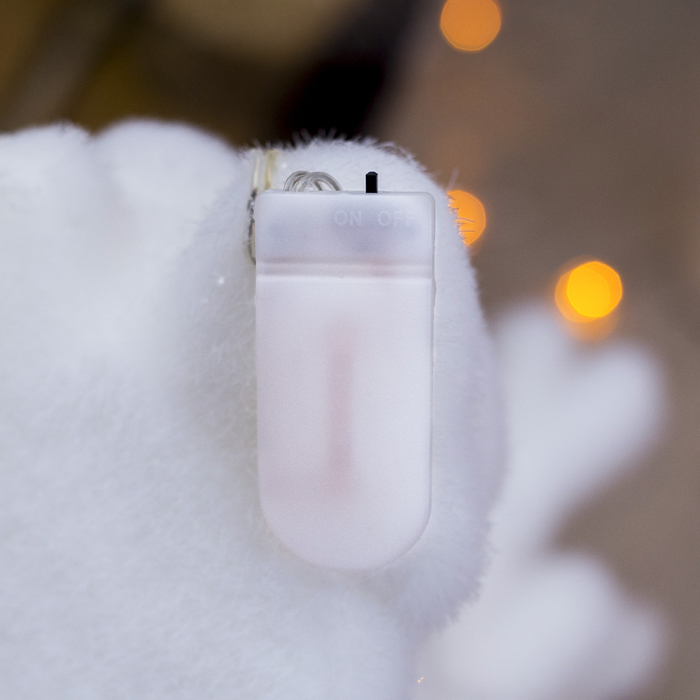 Фигура световая "Белый мишка", 18 LED, 16х15х12 см, фиксинг, от батар. (не в компл) 