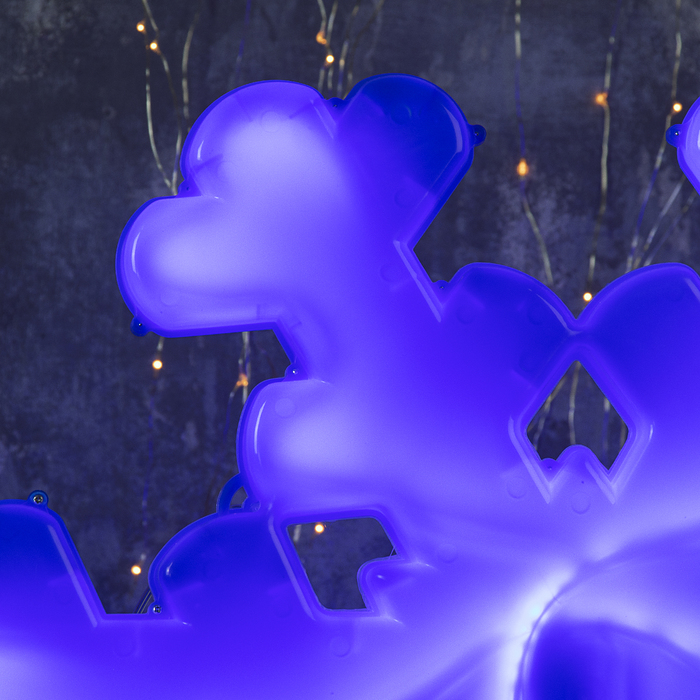 Фигура уличная "Снежинка синяя", 53х53х3.5 см, пластик, 220В, 3 м провод, фиксинг, СИНИЙ 