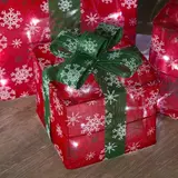 Фигура ткань. "Подарки" Кубы красные 15х20х25 см, 60 LED, с конр. 8р.,220V БЕЛЫЙ  - фото 7