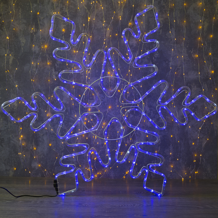 Фигура дюралайт "Снежинка" 95х95 см, 216/36 LED, мерцание, 220V, СИНИЙ-БЕЛЫЙ 