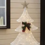 Фигура метал."Елка большая"Кружева,160 LED,75x20x140 см,220V,ТЕПЛ.БЕЛЫЙ  - фото 4