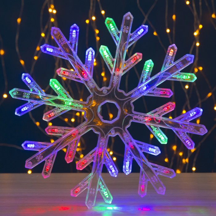 Фигура "Снежинка" d=30 см, пластик, 40 LED, 220V,  МИГАЕТ МУЛЬТИ 