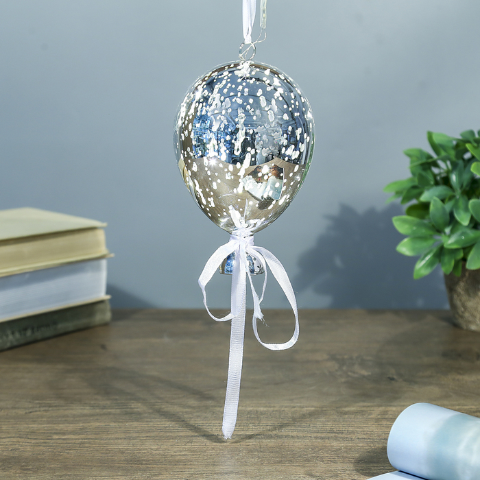 Ночник "Воздушный шар серебро" от бат в компл 9,5х9,5х15 см 