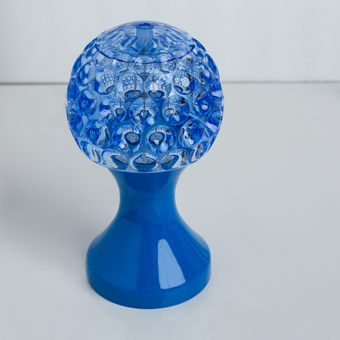 Световой прибор хрустальный шар "Кубок", диаметр 10 см, 220 В, СИНИЙ 