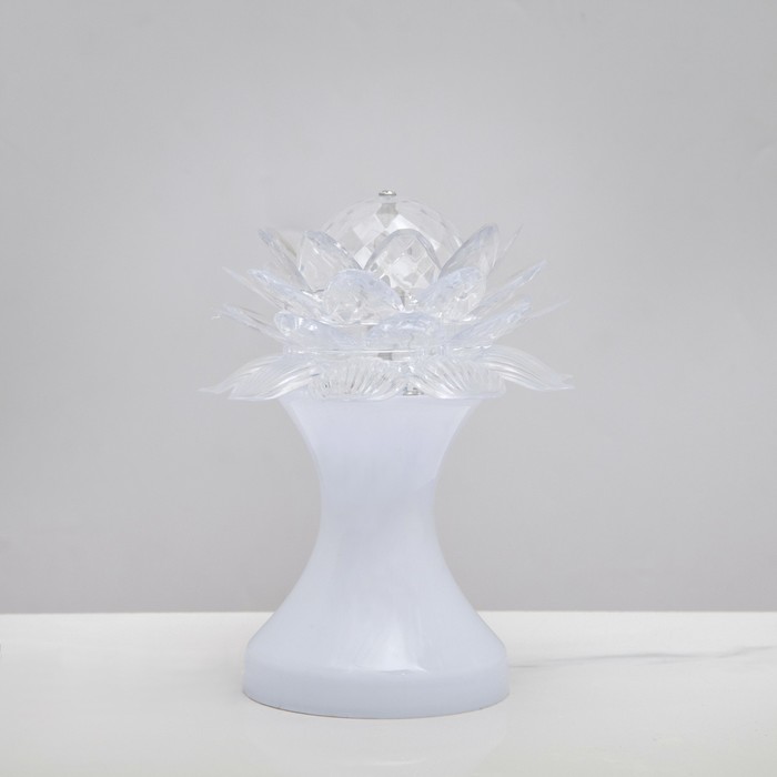 Световой прибор хрустальный шар "Цветок" диаметр 12,5 см V220 БЕЛЫЙ (RGB) 
