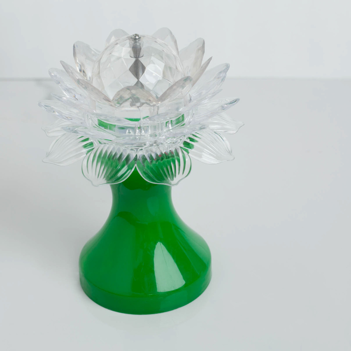 Световой прибор хрустальный шар "Цветок" диаметр 12,5 см, 220 В, ЗЕЛЁНЫЙ 