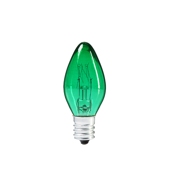 Лампочка накаливания E12, 10W, для ночников и гирлянд, зеленая, 220 В 
