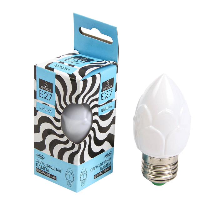 Лампа светодиодная декоративная Luazon Lighting "Шишка", 5 SMD2835, для белт-лайта, белый 