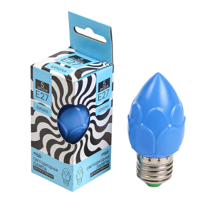 Лампа светодиодная декоративная Luazon Lighting "Шишка", 5 SMD2835, для белт-лайта, синий 