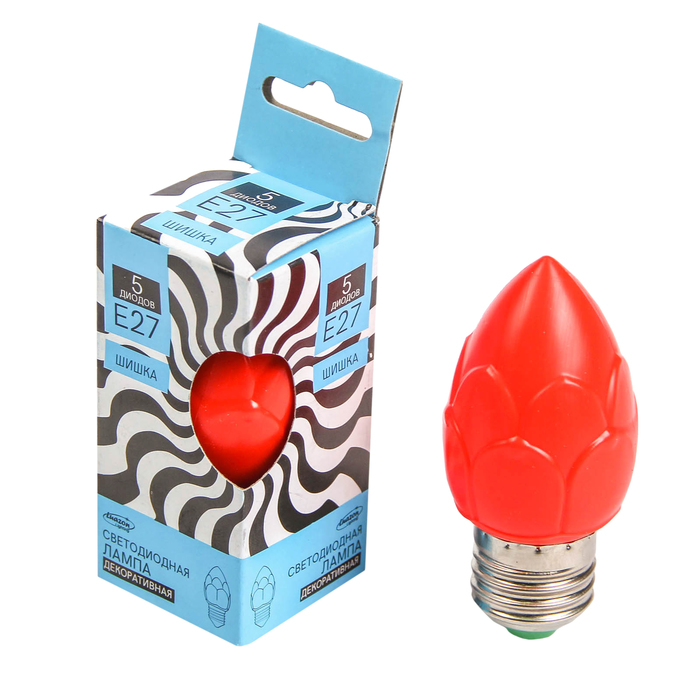 Лампа светодиодная декоративная Luazon Lighting "Шишка", 5 SMD2835, для белт-лайта, красный 