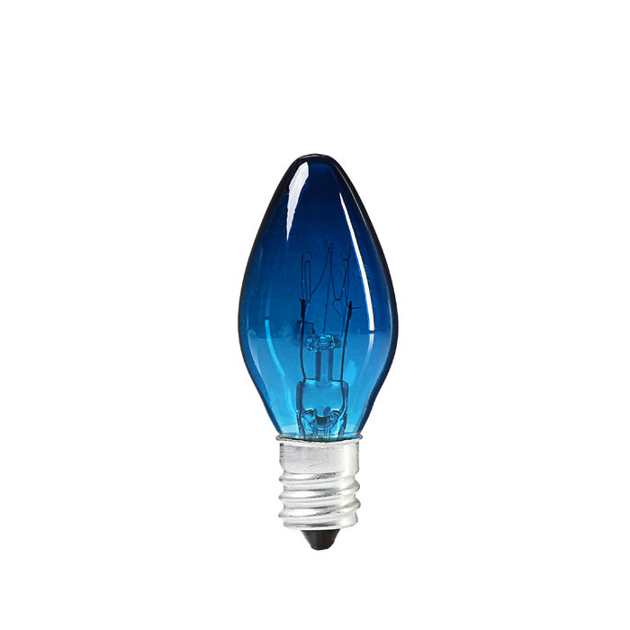 Лампочка накаливания E12, 10W, для ночников и гирлянд, синяя, 220 В 