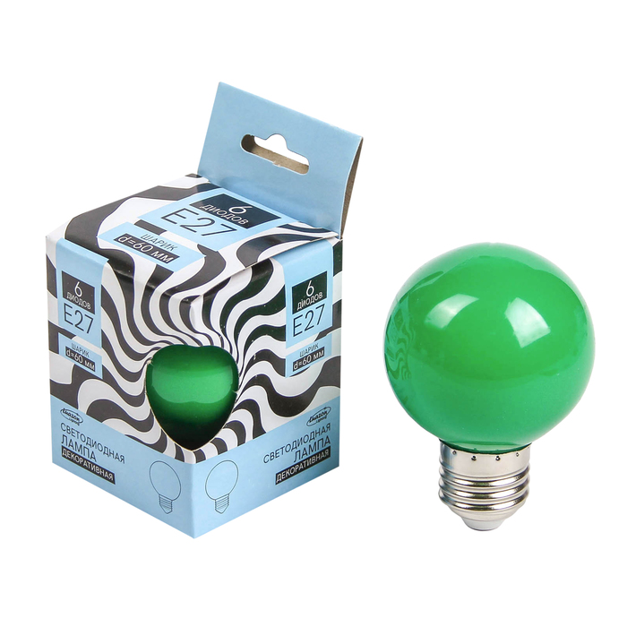 Лампа светодиодная декоративная Luazon Lighting, G60, 6 SMD2835, для белт-лайта, зеленый 