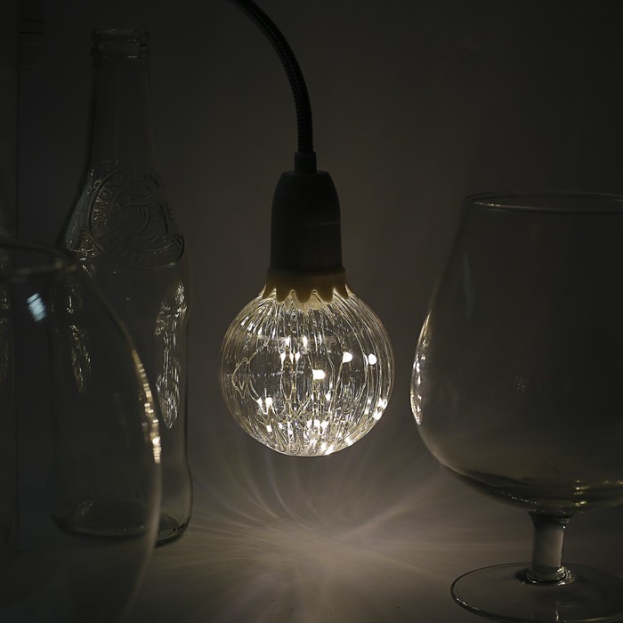 Лампа светодиодная декоративная "Шар", G80, 3 Вт, E27, 105х80, теплый белый 