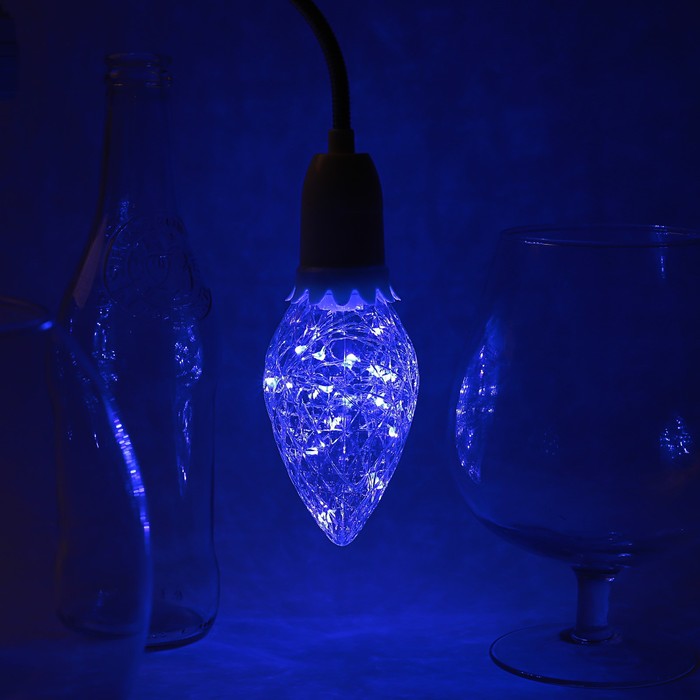 Лампа светодиодная декоративная "Шишка", G85, 3 Вт, E27, 130х85, синий 