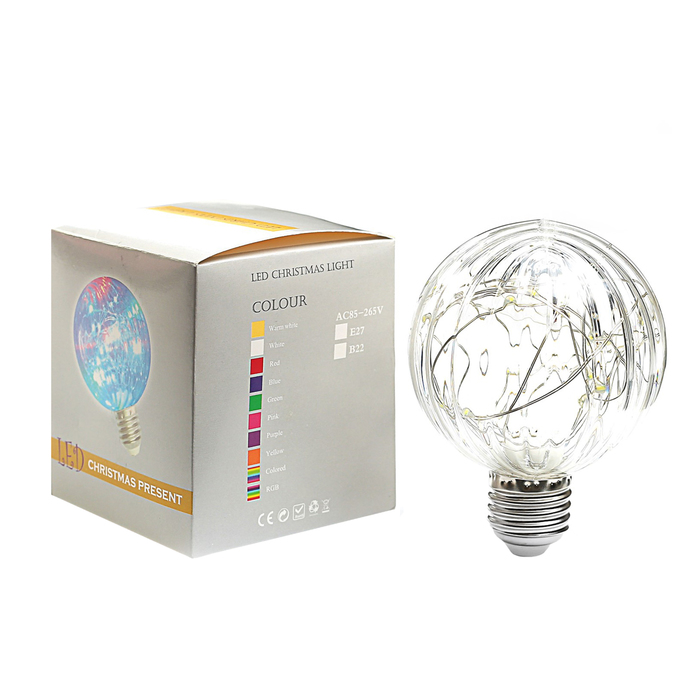 Лампа светодиодная декоративная "Шар", G80, 3 Вт, E27, 105х80, белый 