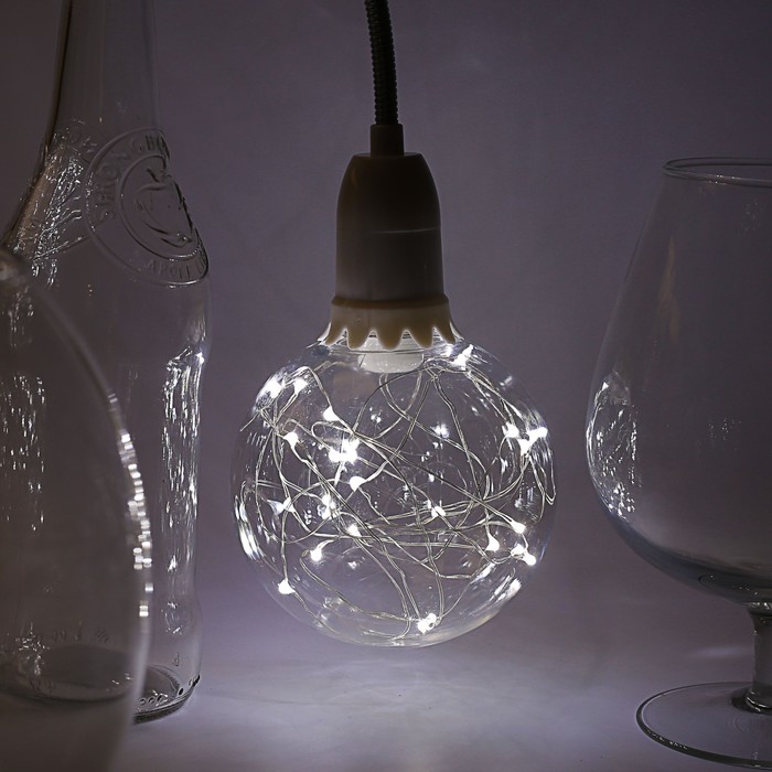 Лампа светодиодная декоративная "Шар", G105, 3 Вт, E27, 125х105, белый 