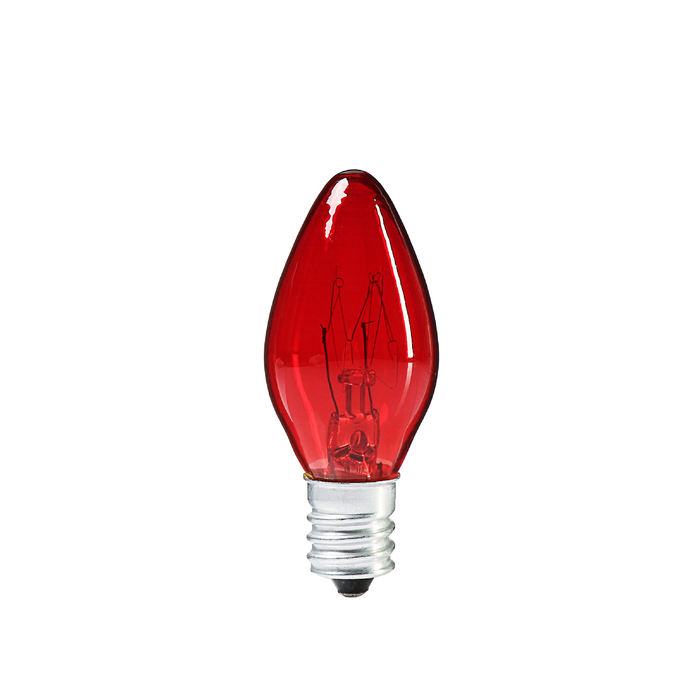 Лампочка накаливания E12, 10W, для ночников и гирлянд, красная, 220 В 