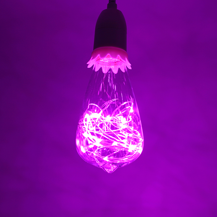 Лампа светодиодная декоративная "Ретро", ST64, 3 Вт, E27, 145х64, розовый 