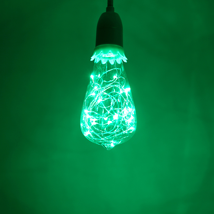 Лампа светодиодная декоративная "Ретро", ST64, 3 Вт, E27, 145х64, зеленый 