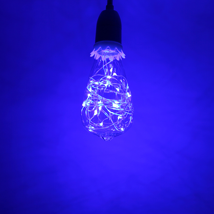 Лампа светодиодная декоративная "Ретро", ST64, 3 Вт, E27, 145х64, синий 