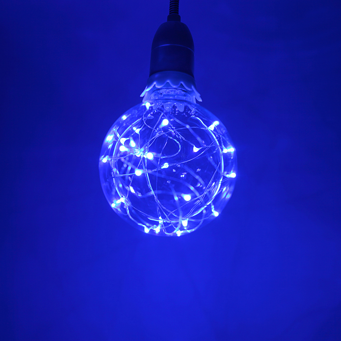 Лампа светодиодная декоративная "Шар", G95, 3 Вт, E27, 135х95, синий 