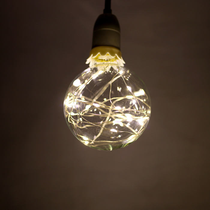 Лампа светодиодная декоративная "Шар", G95, 3 Вт, E27, 135х95, теплый белый 