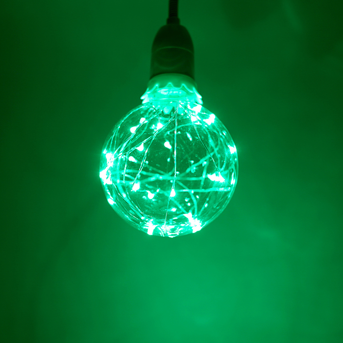 Лампа светодиодная декоративная "Шар", G95, 3 Вт, E27, 135х95, зеленый 