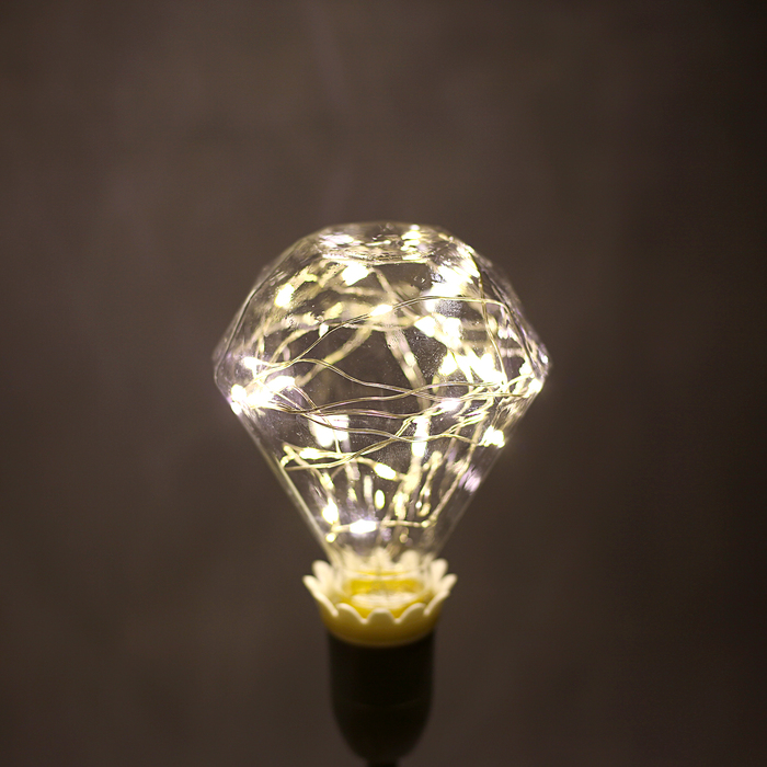 Лампа светодиодная декоративная "Алмаз", G95, 3 Вт, E27, 135х95, теплый белый 