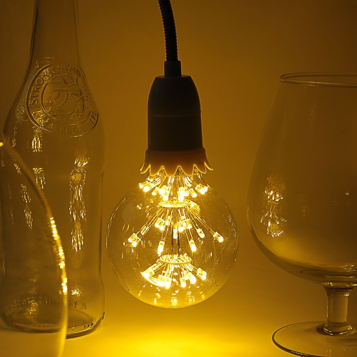 Лампа светодиодная декоративная "Шар", G80, 3 Вт, E27, 120х80, теплый белый 