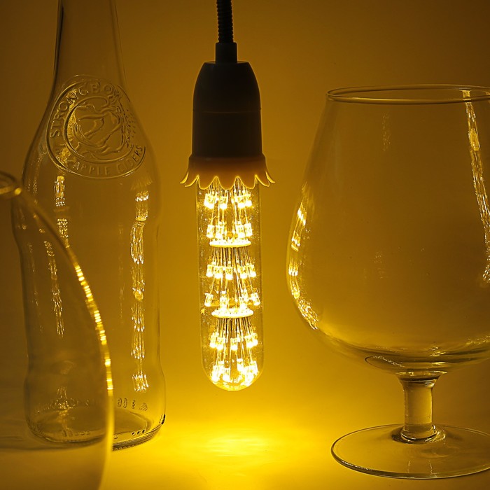 Лампа светодиодная декоративная "Колба", T125, 3 Вт, E27, 125х30, теплый белый 