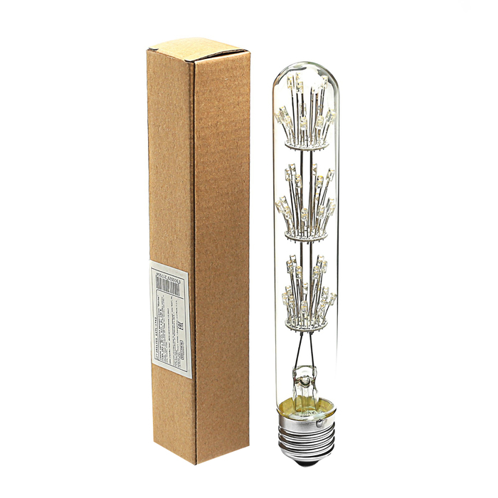 Лампа светодиодная декоративная "Колба", T185, 3 Вт, E27, 185х30, теплый белый 