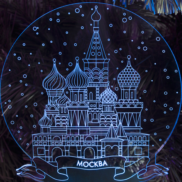 Подставка световая "Город Москва", 10 LED, USB, 3*AА (не в компл), RGB 