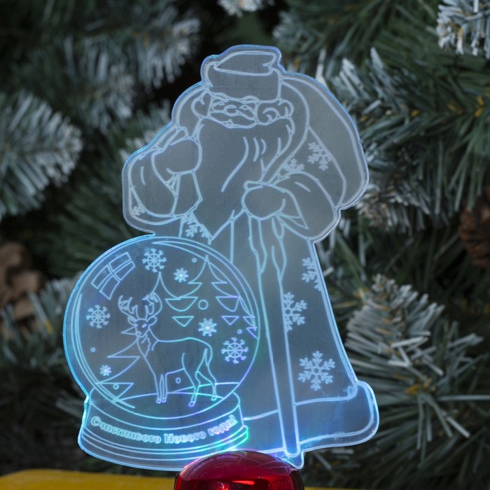 Подставка световая "Дед Мороз, Олень в шаре", 14.5х9 см, 1 LED, RGB микс 