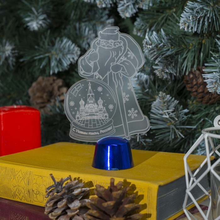 Подставка световая "Дед Мороз, Москва", 14.5х9 см, 1 LED, батарейки в комплекте, RGB микс 