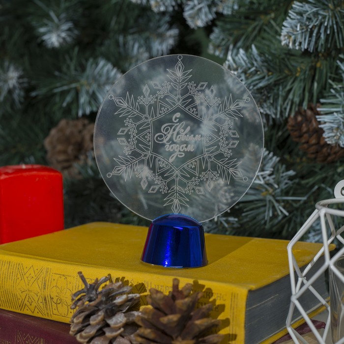Подставка световая "Снежинка", 13.5х11 см, 1 LED, батарейки в комплекте, RGB микс 