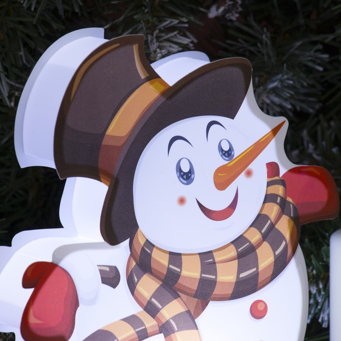 Световая картинка на подставке "Снеговичок", SMD 2835, 8 LED, 3*АА (не в комплекте) 