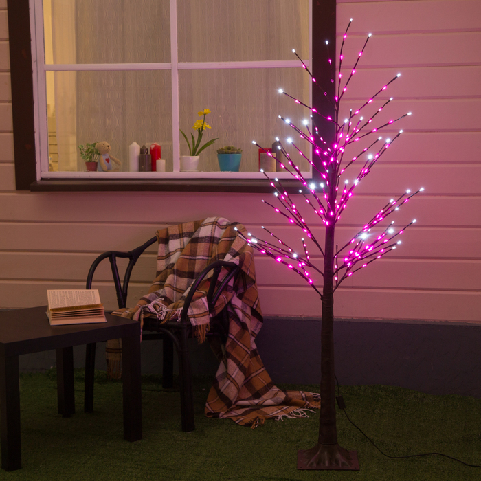 Дерево светодиодное уличное, 1,5 м, 224 LED, 220 В, эффект мерцания, РОЗОВЫЙ 