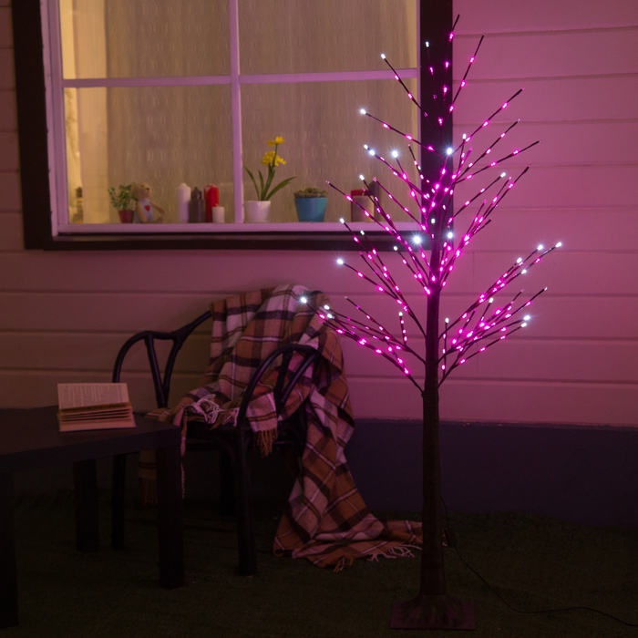 Дерево светодиодное уличное, 1,5 м, 224 LED, 220 В, эффект мерцания, РОЗОВЫЙ 