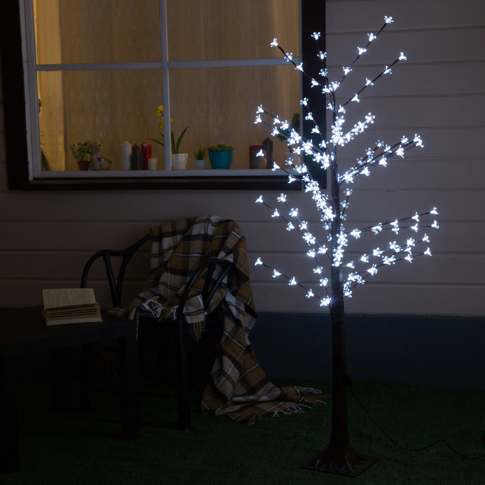Дерево светодиодное улич. 1,2 м. "Ромашки", 160 LED, 220 В, БЕЛЫЙ 