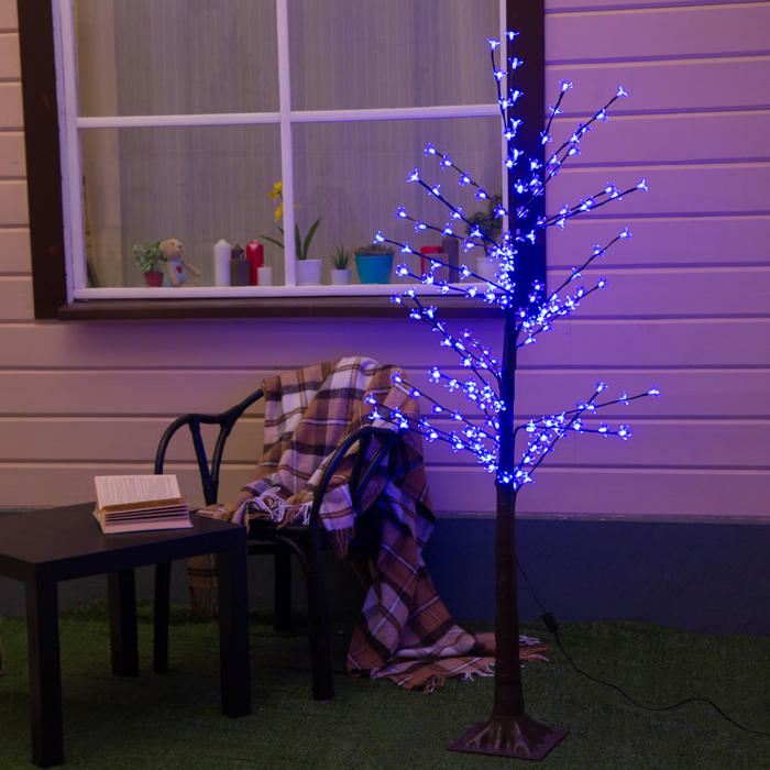 Дерево светодиодное улич. 1,2 м. "Ромашки", 160 LED, 220 В, СИНИЙ 