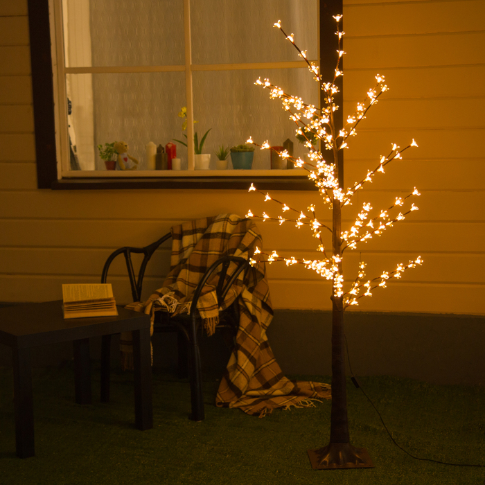 Дерево светодиодное улич. 1,2 м. "Ромашки", 160 LED, 220 В, Т-БЕЛЫЙ 