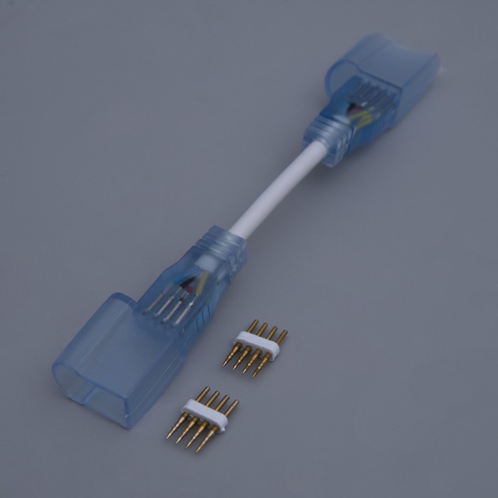 Коннектор для неона 15 х 25 мм, 5 см RGB/МУЛЬТИ （4 провода） 